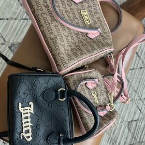 Juicy Couture Women Bags Set - Pink and Black 3 pcs